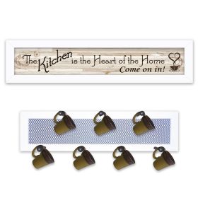 "The Kitchen Vignette" 2-Piece Vignette with 7-Peg Mug Rack by Millwork Engineering, White Frame