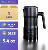 Electric Milk Frother and Steamer. Large Volume 11.8oz. Functional 4-in-1 Black Automatic Milk Steamer for Latte, Hot Chocolate, Heating Baby Formula.