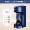 Automatic Blue 14 Oz One Cup Small Coffee Makers Single Serve For K Cup Pod Ground Coffee