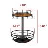 Carousel Coffee Pod Holder Basket, K Cup Organizer for Counter, Coffee Cup Organizer with 12 Mug Hooks, Mug Tree with Storage Basket, for Coffee Bar,