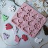 12 Cavities Christmas Snowman Tree Chocolate Cake Mold Holiday Decorating Kitchen Baking Tools Handmade Soap Candle Silicone Mold