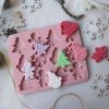 12 Cavities Christmas Snowman Tree Chocolate Cake Mold Holiday Decorating Kitchen Baking Tools Handmade Soap Candle Silicone Mold