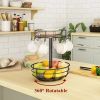 Carousel Coffee Pod Holder Basket, K Cup Organizer for Counter, Coffee Cup Organizer with 12 Mug Hooks, Mug Tree with Storage Basket, for Coffee Bar,