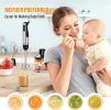Immersion Blender Handheld, 1100W 5-in-1 Multi-Purpose Hand Blender, 12-Speed Stick Blender, 600ml Beaker, 500ml Chopper, Egg Whisk, Milk Frother, Bla