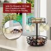 Carousel Coffee Pod Holder Basket, K Cup Organizer for Counter, Coffee Cup Organizer with 12 Mug Hooks, Mug Tree with Storage Basket, for Coffee Bar,