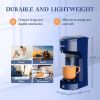 Automatic Blue 14 Oz One Cup Small Coffee Makers Single Serve For K Cup Pod Ground Coffee