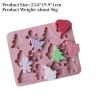 12 Cavities Christmas Snowman Tree Chocolate Cake Mold Holiday Decorating Kitchen Baking Tools Handmade Soap Candle Silicone Mold