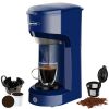 Automatic Blue 14 Oz One Cup Small Coffee Makers Single Serve For K Cup Pod Ground Coffee