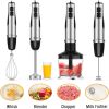 Immersion Blender Handheld, 1100W 5-in-1 Multi-Purpose Hand Blender, 12-Speed Stick Blender, 600ml Beaker, 500ml Chopper, Egg Whisk, Milk Frother, Bla
