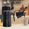 Electric Milk Frother and Steamer. Large Volume 11.8oz. Functional 4-in-1 Black Automatic Milk Steamer for Latte, Hot Chocolate, Heating Baby Formula.